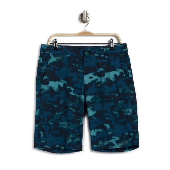 AG Goldschmeid Mens Blue Camo Stretch Pockets Chino Bermuda Shorts Sz 33 New - Picture 3 of 8